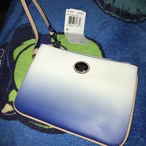 Ombré Blue Coach Leather Wristlet NWT
